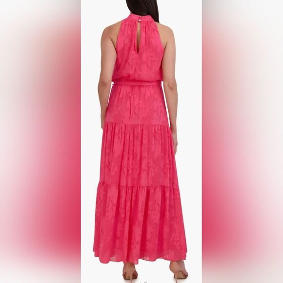 Julia Jordan Sleeveless Tiered Maxi Dress in Hot Pink NWT Size 12 - Picture 2 of 6